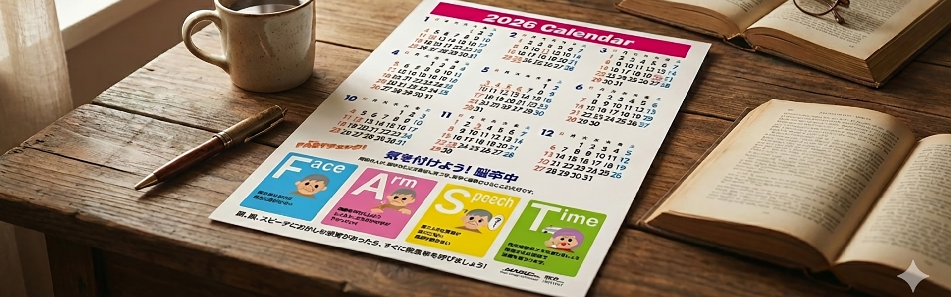 脳卒に気を付けろ！　FASTチェックカレンダー